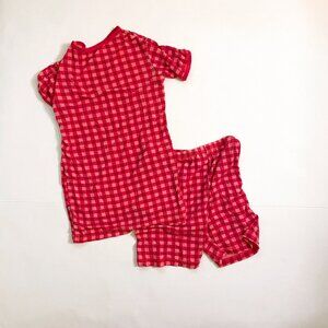 Kickee Pants Pink Checkered Pajama Set, Size 12